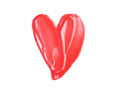 Rujdan yapılmış kalp beyaz, üst görünümde izole edilmiş.