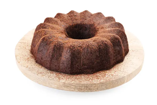 Beyaz üzerine izole edilmiş çikolatalı kek.