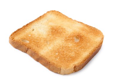 Beyaza izole edilmiş bir parça taze ekmek.