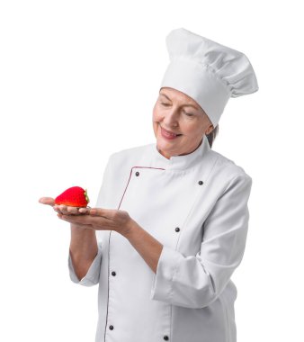 Beyaz bir geçmişi olan profesyonel bir pasta şefi.