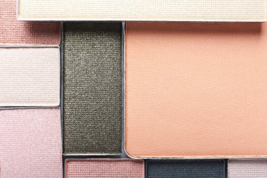 Güzel göz farı dolum kapları arka plan olarak, üst görünüm