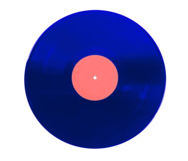 Beyaz arkaplanda bir renkli vinil plak