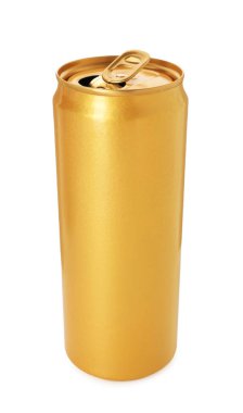 Beyaz teneke bir altın teneke kutu.