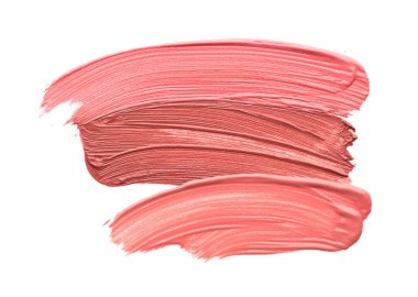 Renkli dudak parlatıcıları beyaz, üst görünümde izole