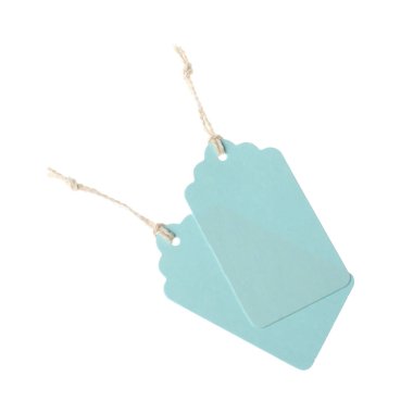 Beyaz üzerinde izole edilmiş dizgileri olan boş etiketler