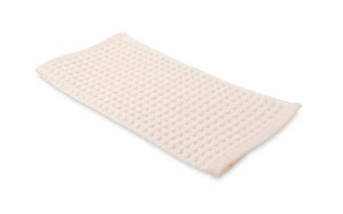 Temiz bej waffle havlusu beyaz üzerine izole