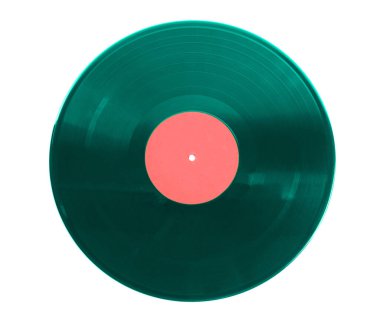 Beyaz arkaplanda bir renkli vinil plak