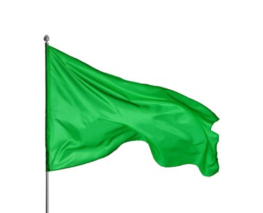 Beyaz arka planda bir yeşil bayrak. Tasarım için model
