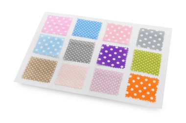 Benekli kumaş örnekleri beyazda izole edildi