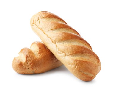 iki tane ekmek üzerine beyaz izole