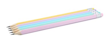 Many sharp graphite pencils isolated on white