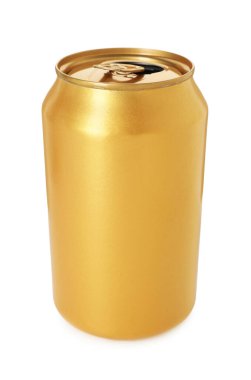 Beyaz teneke bir altın teneke kutu.