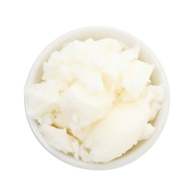 Shea yağı beyaz, en iyi görünüm izole kase