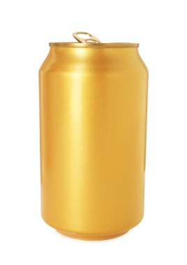 Beyaz teneke bir altın teneke kutu.