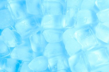 Arkaplan olarak temiz buz küpleri, üst görünüm