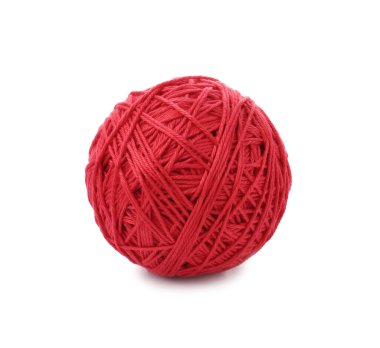 One ball of yarn isolated on white