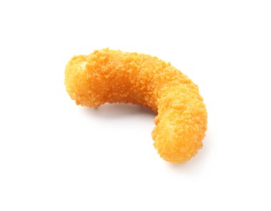 Bir lezzetli tempura karidesi beyaza izole edilmiş.