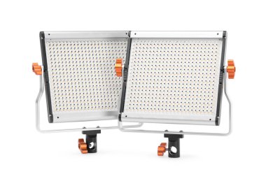 Profesyonel ışıklandırma ekipmanları. LED lambaları beyaz üzerine izole