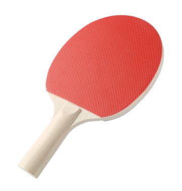 Bir pinpon raketi beyaza izole edilmiş.