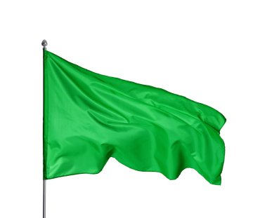 Beyaz arka planda bir yeşil bayrak. Tasarım için model