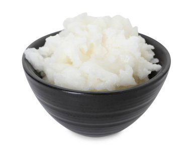 Shea yağı üzerinde beyaz izole kase