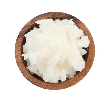 Shea yağı beyaz, en iyi görünüm izole kase