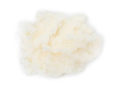 Beyaz üzerine izole edilmiş Shea yağı. Kozmetik ürünü