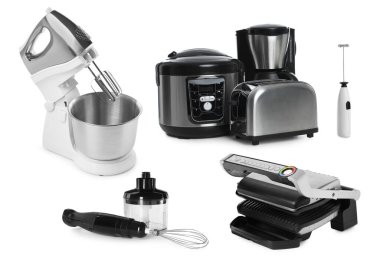 Karıştırıcı ve diğer ev aletleri beyaz, set