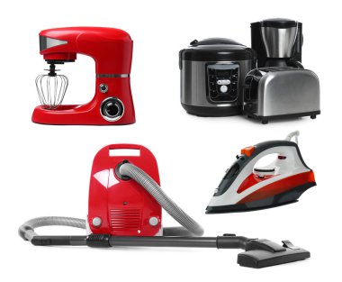 Karıştırıcı ve diğer ev aletleri beyaz, set
