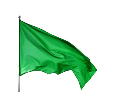 Beyaz arka planda bir yeşil bayrak. Tasarım için model