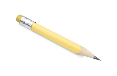 Silgisi beyaza izole edilmiş bir grafit kalem.