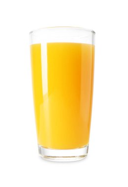 Beyaz bardaktaki lezzetli mango suyu.