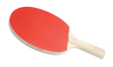 Bir pinpon raketi beyaza izole edilmiş.