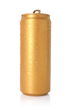 Beyaz teneke bir altın teneke kutu.