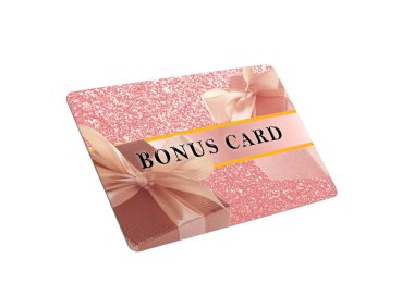 Beyaz arkaplanda şık tasarımı olan bonus kart