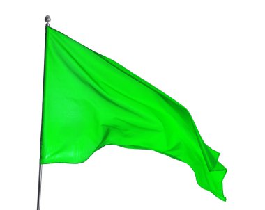 Beyaz arka planda bir yeşil bayrak. Tasarım için model