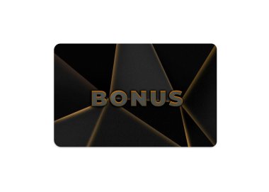 Beyaz arkaplanda şık tasarımı olan bonus kart