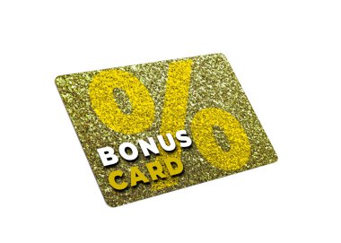 Beyaz arkaplanda şık tasarımı olan bonus kart