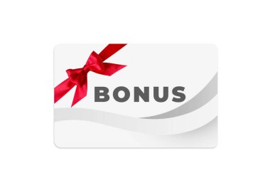 Beyaz arkaplanda şık tasarımı olan bonus kart