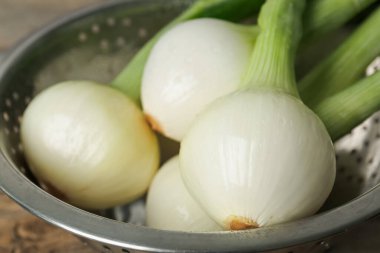 Masada taze taze taze taze soğan, yakın plan.