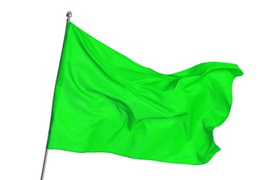 Beyaz arka planda bir yeşil bayrak. Tasarım için model