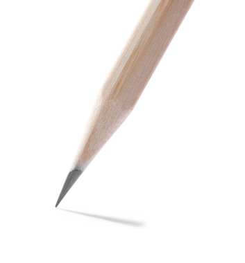 Bir grafit kalem beyaz üzerine izole, yakın plan