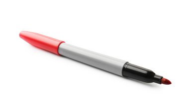 Beyaz üzerine izole edilmiş bir kırmızı renk işareti