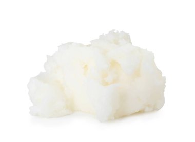 Shea yağı yığını beyaza izole edilmiş.