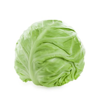 Taze bir lahana beyazda izole edilmiş.