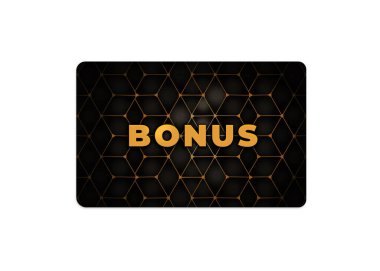 Beyaz arkaplanda şık tasarımı olan bonus kart