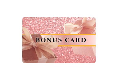 Beyaz arkaplanda şık tasarımı olan bonus kart