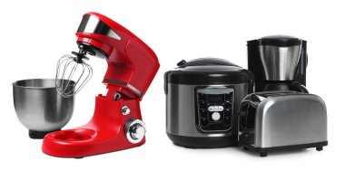 Karıştırıcı ve diğer ev aletleri beyaz, set