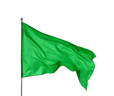 Beyaz arka planda bir yeşil bayrak. Tasarım için model
