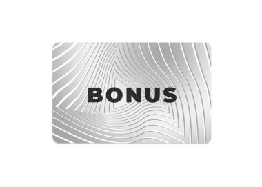 Beyaz arkaplanda şık tasarımı olan bonus kart
